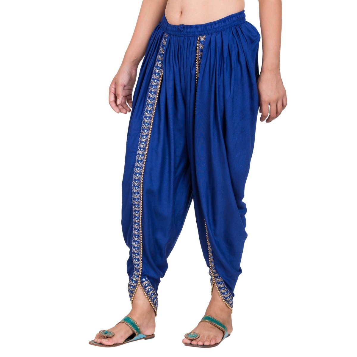 Asmaani Royal Blue color Dhoti Patiala with Embellished Border