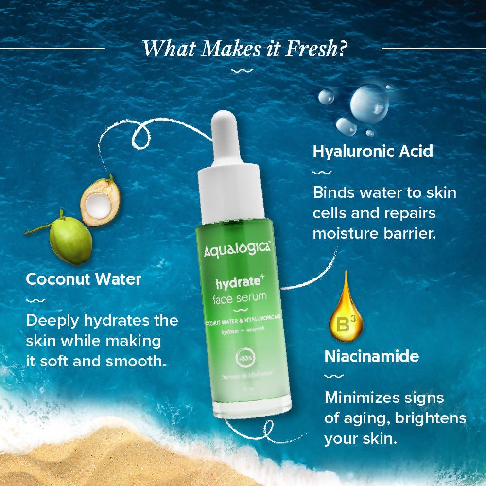 Aqualogica Hydrate+ Face Serum - Distacart