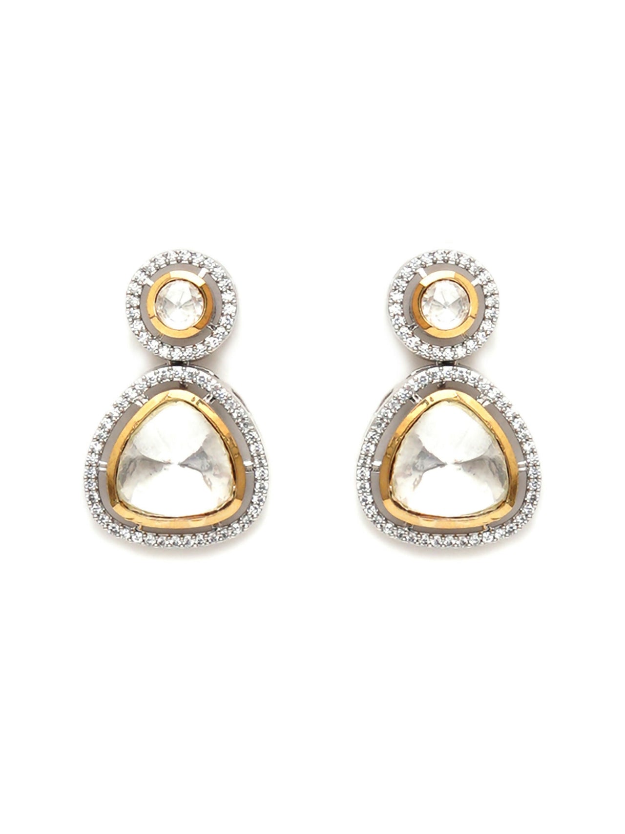 Kundan Earrings (silver) - Ruby Raang - Distacart
