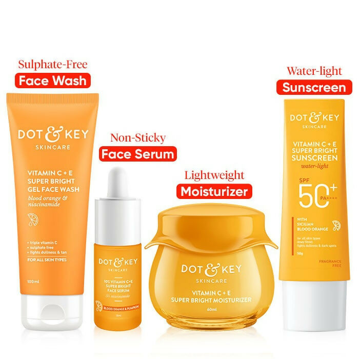 Dot & Key Vitamin C + E CSMS (Cleanser, Serum, Moisturizer, Sunscreen) Routine Combo