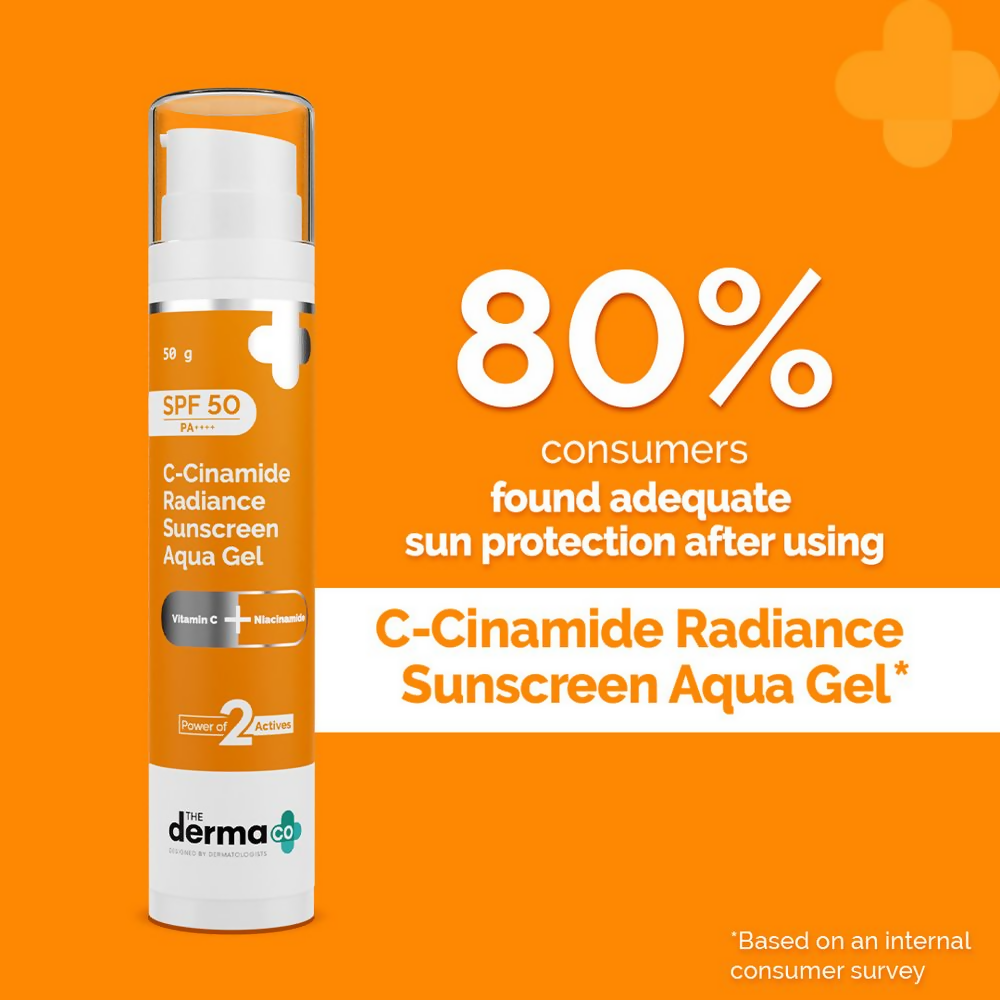 The Derma Co C-Cinamide Radiance Sunscreen Aqua Gel with SPF 50