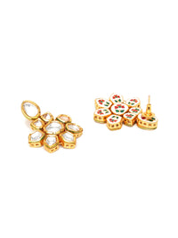 Thumbnail for Kundan Earrings (Gold) - Ruby Raang - Distacart