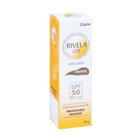 Thumbnail for Cipla Rivela Lite Weightless Mousse Broad Spectrum UVA/UVB Sunscreen, Bronze SPF 50+ - Distacart