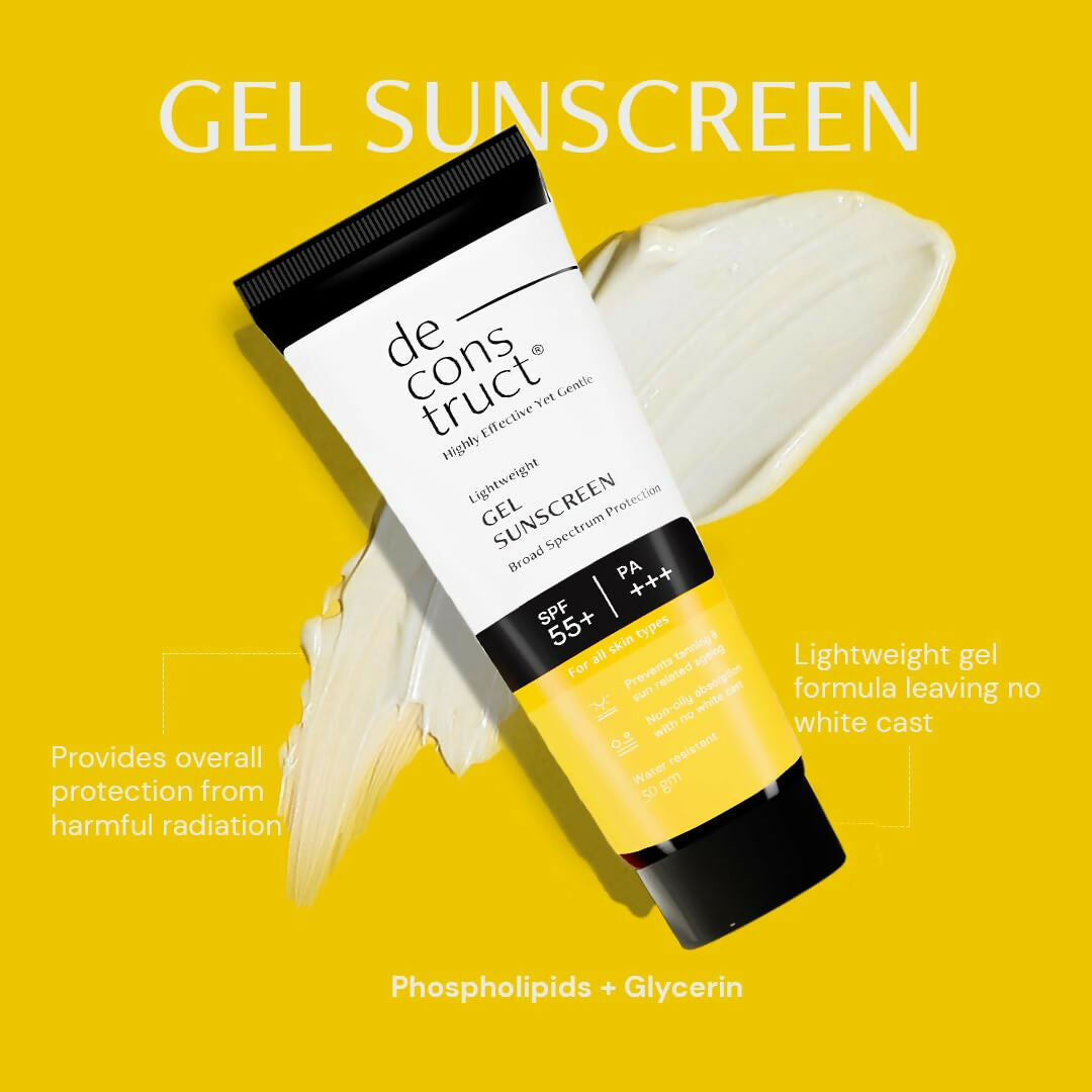 Deconstruct Sun Protect Duo 10% Vitamin C Face Serum + Gel Sunscreen, Get Glowing Skin with Sun Protection, No White Cast, Non Irritating & Lightweight