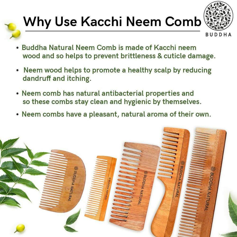 Buddha Natural Beard Kacchi Neem Wooden Comb