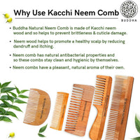 Thumbnail for Buddha Natural Beard Kacchi Neem Wooden Comb