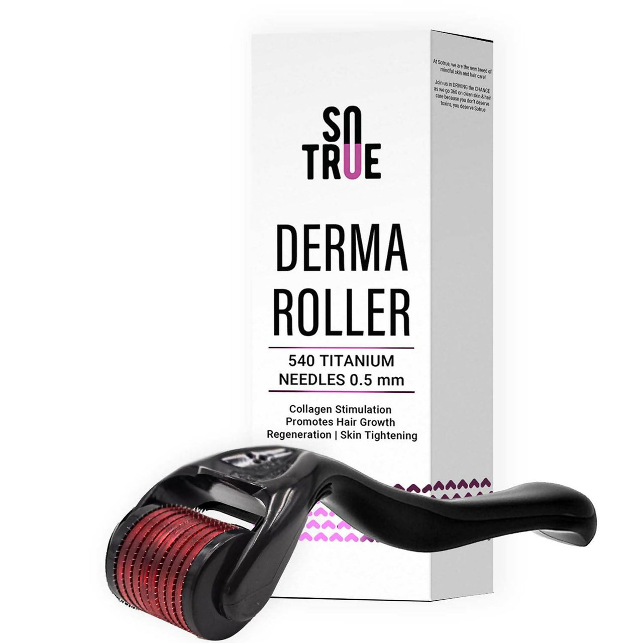 Sotrue Derma Roller For Hair Growth 0.5 mm with 540 Titanium Needles - Repairs Damaged Hair, Activates Hair Follicles