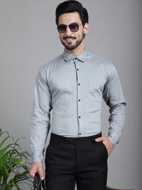 Thumbnail for Indian Needle Men's Woven Design Formal Shirt - Steel-Grey - Distacart