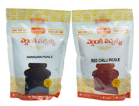 Thumbnail for Vellanki Foods - Red Chilli Pickle, Gongura Pickle Combo Pack (Each 250gm)