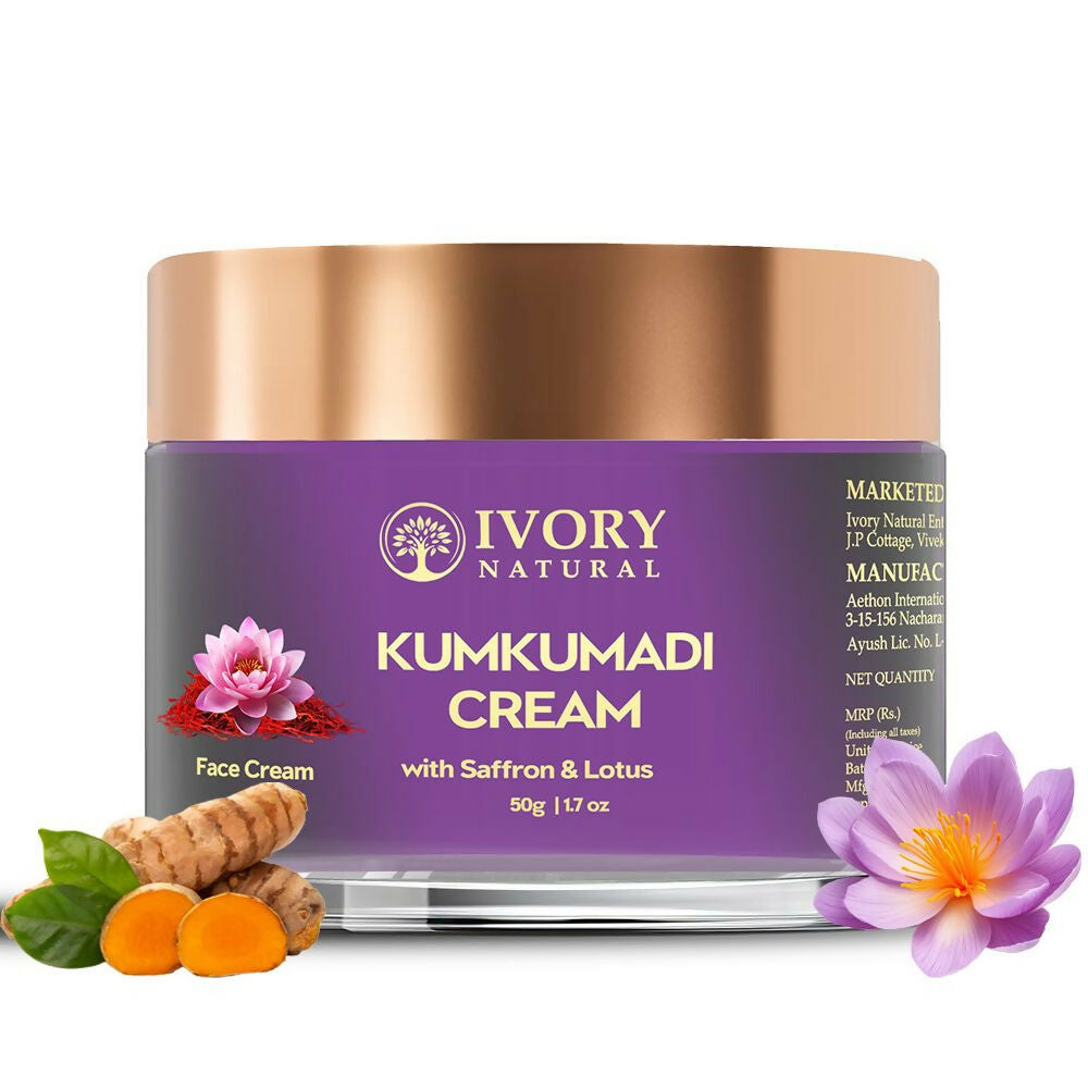 Ivory Natural Kumkumadi Night Cream For Skin For Skin Tone & Texture, Reduce Blemishes & Dark Spots