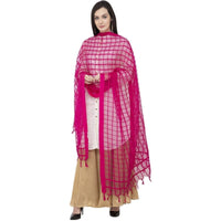 Thumbnail for A R SILK Cotton Square Regular Dupatta Rani Color Dupatta or Chunni