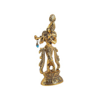 Thumbnail for Purestory Lord Krishna Metal Statues Playing Flute - Distacart