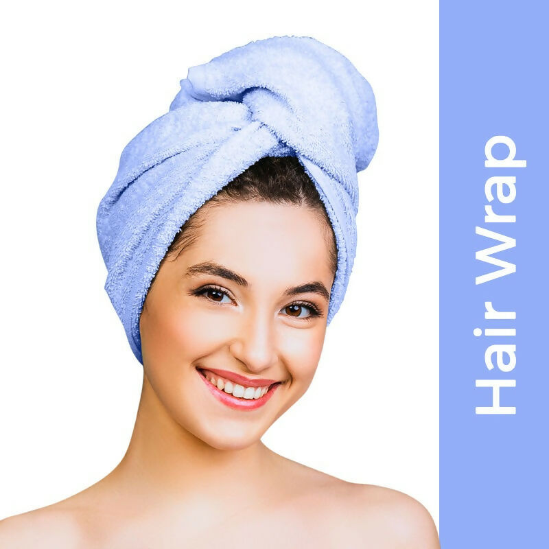 Nykaa Naturals Microfiber Hair Wrap for Frizz Free & Shiny Hair - Blue - Distacart