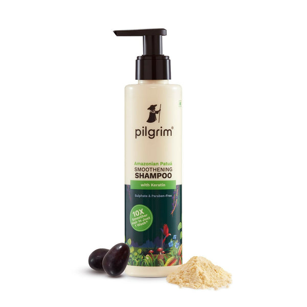 Pilgrim Patuá & Keratin Hair Smoothening Shampoo For Dry & Frizzy Hair, For Hair Smoothening & Healthy Scalp - Distacart