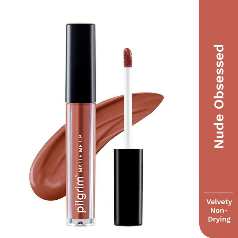 Pilgrim Liquid Matte Lipstick with Hyaluronic Acid - Nude Obsessed - Distacart