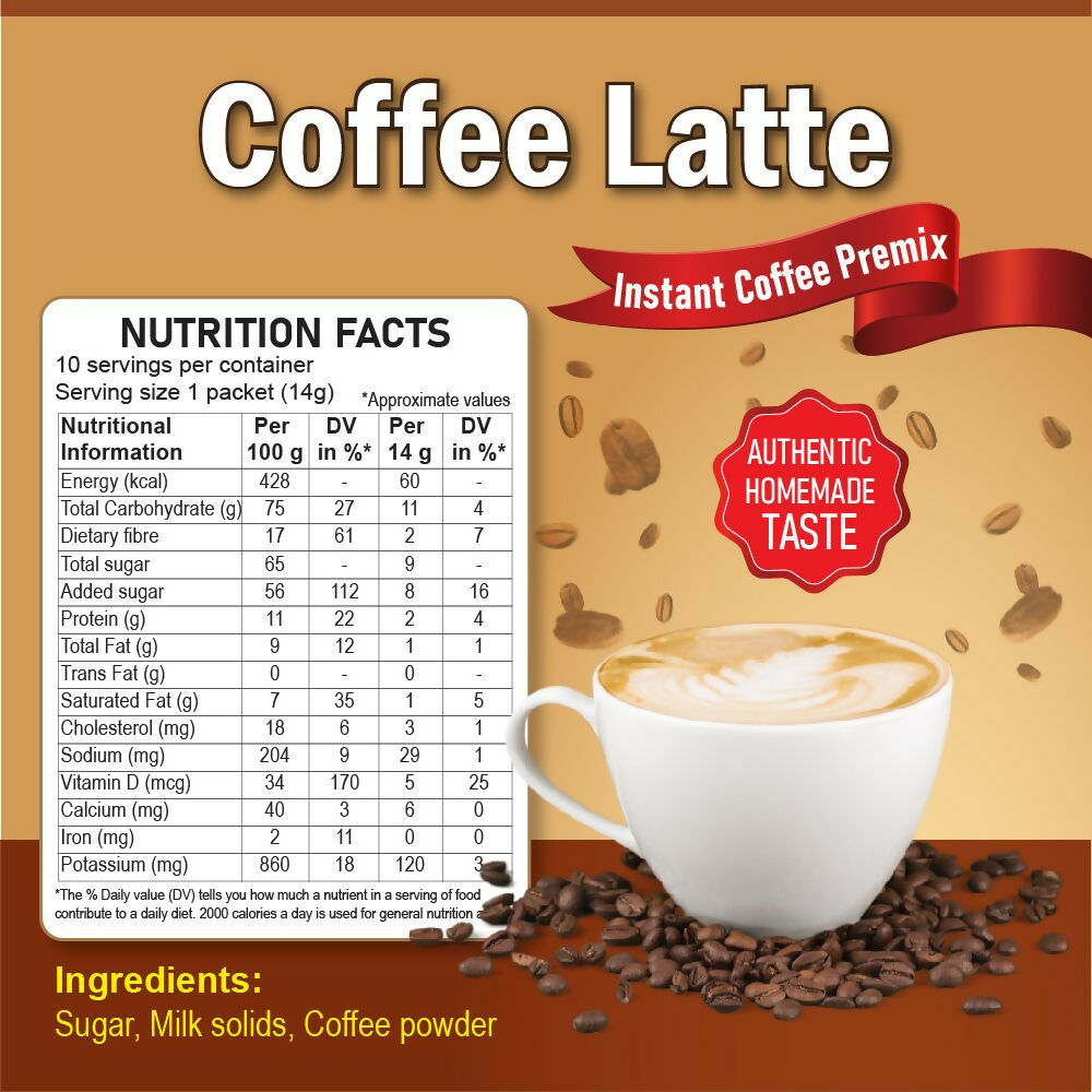 Naivedyam Instant Coffee Latte Premix Powder Sachets - Distacart