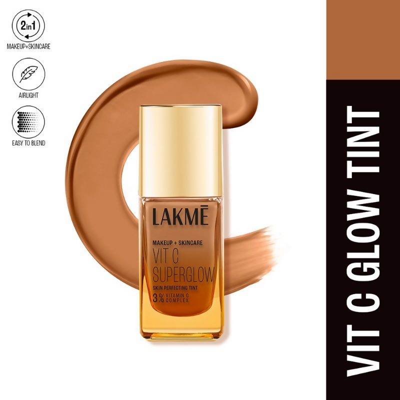 Lakme Vitamin C Superglow Skin Perfecting Tint with 3% Vit C - Cool Walnut