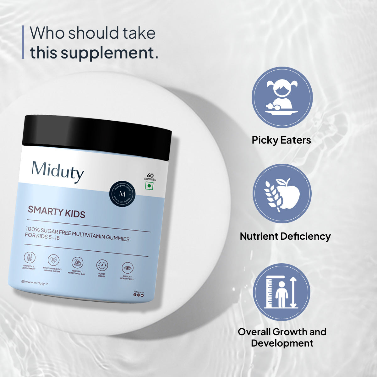 Miduty by Palak Notes Smarty Kids Multivitamin Gummies - Distacart