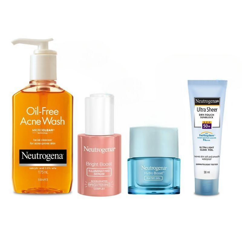 Neutrogena Bestsellers CSMS (Cleanser, Serum, Moisturizer, Sunscreen) Combo