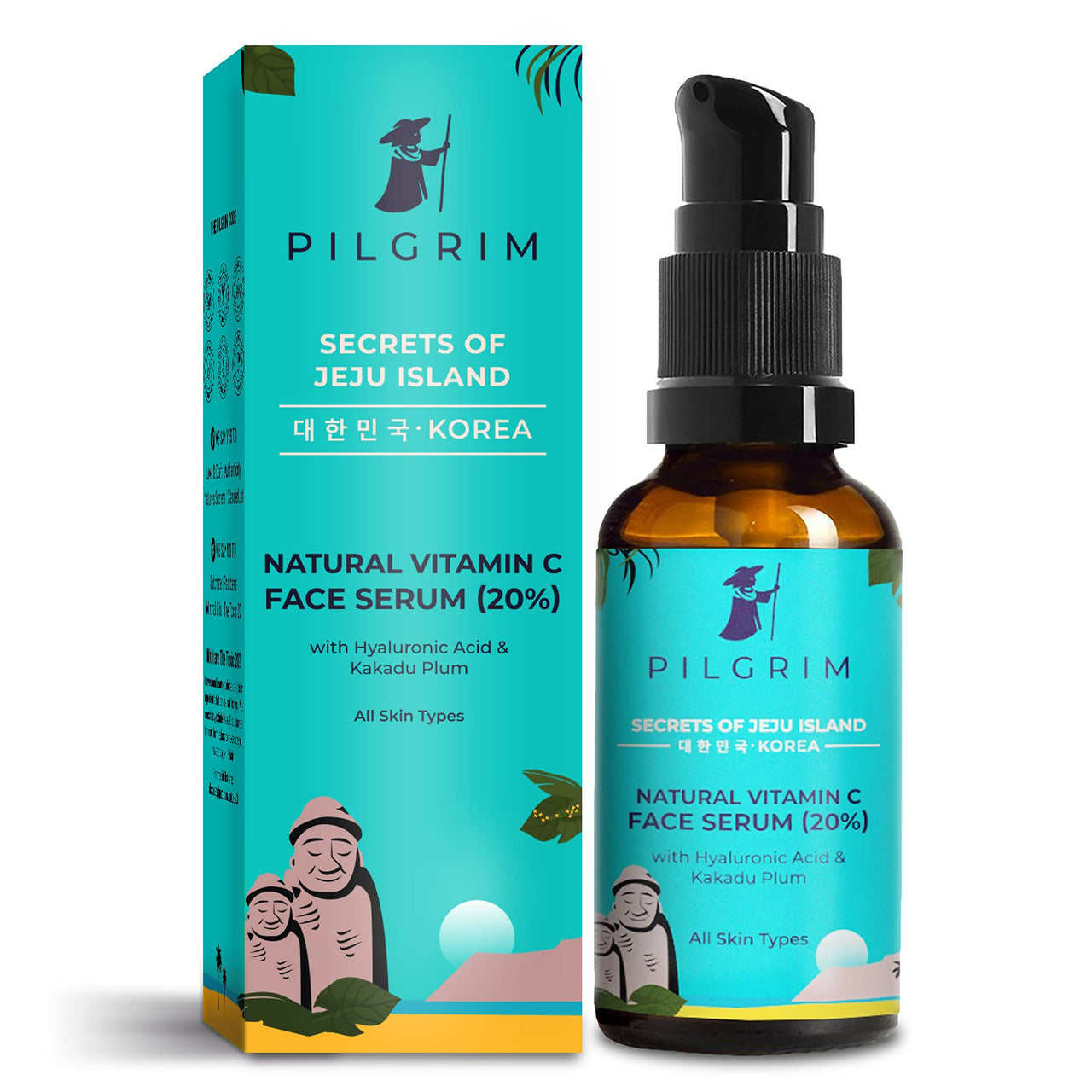 Pilgrim Korean 20% Vitamin C Face Serum with Hyaluronic Acid & Kakadu Plum For Glowing Skin - Distacart