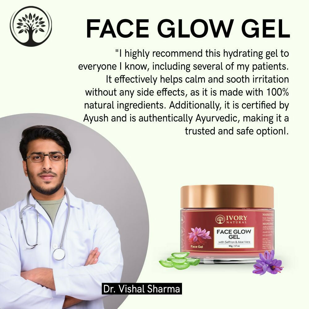 Ivory Natural Face Glow Gel For Instant Glow And Timeless Radiance, Achieve Glowing And Shiny Face - Distacart