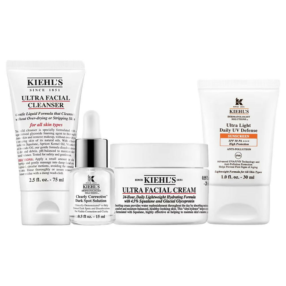 Kiehl's Daily Skincare Routine CSMS (Cleanser, Serum, Moisturizer, Sunscreen) Combo