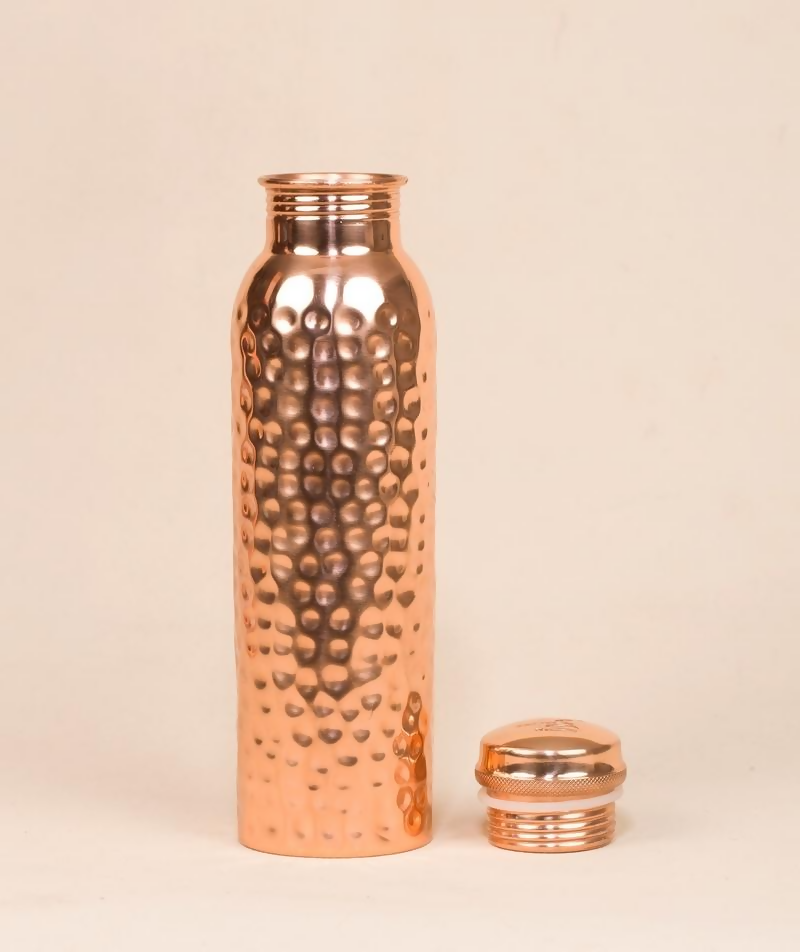 Isha Life Hammered Copper Water Bottle - 950 ml