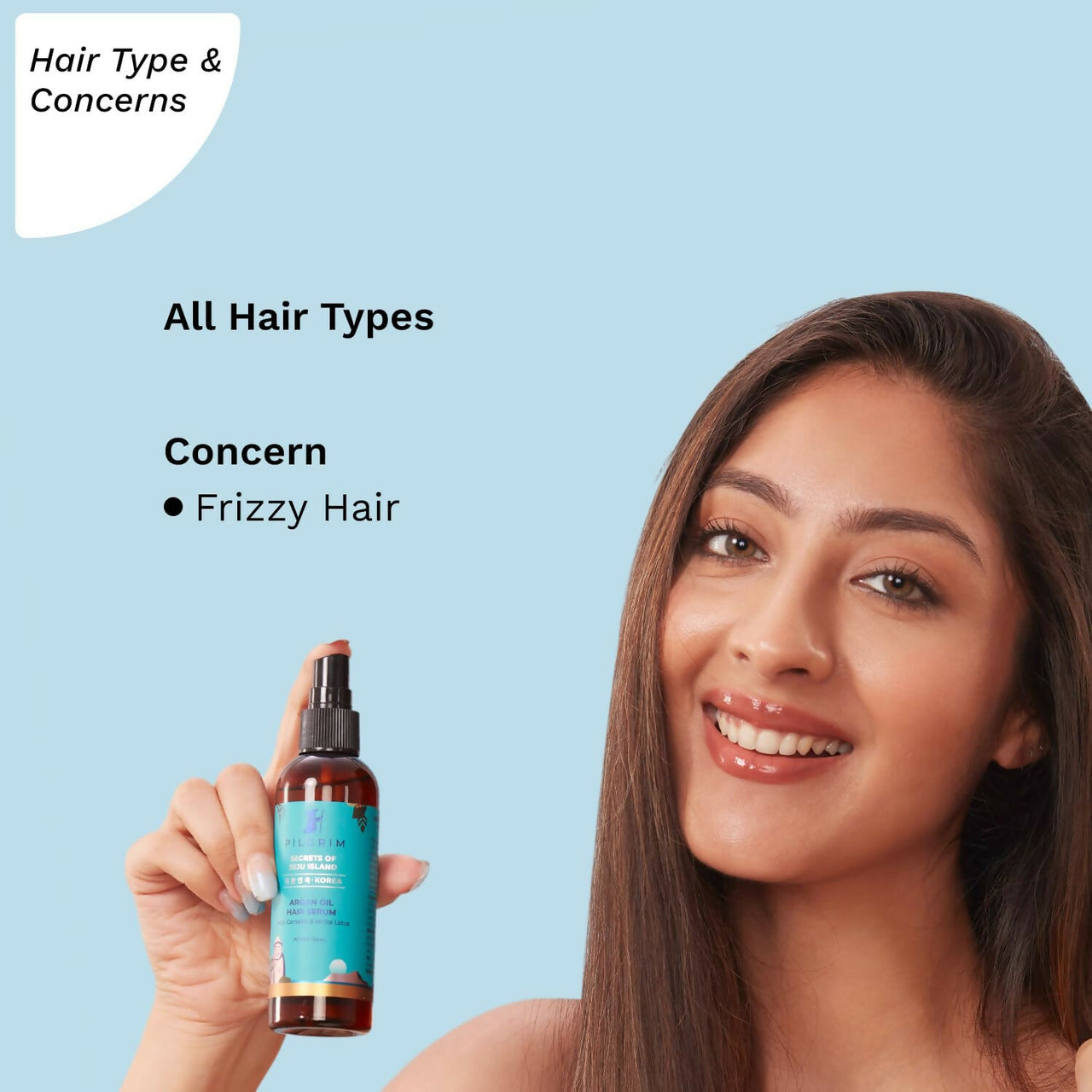Pilgrim Argan Oil Hair Serum For Dry Frizzy Hair, Hair Smoothing & Soft Hair - Distacart