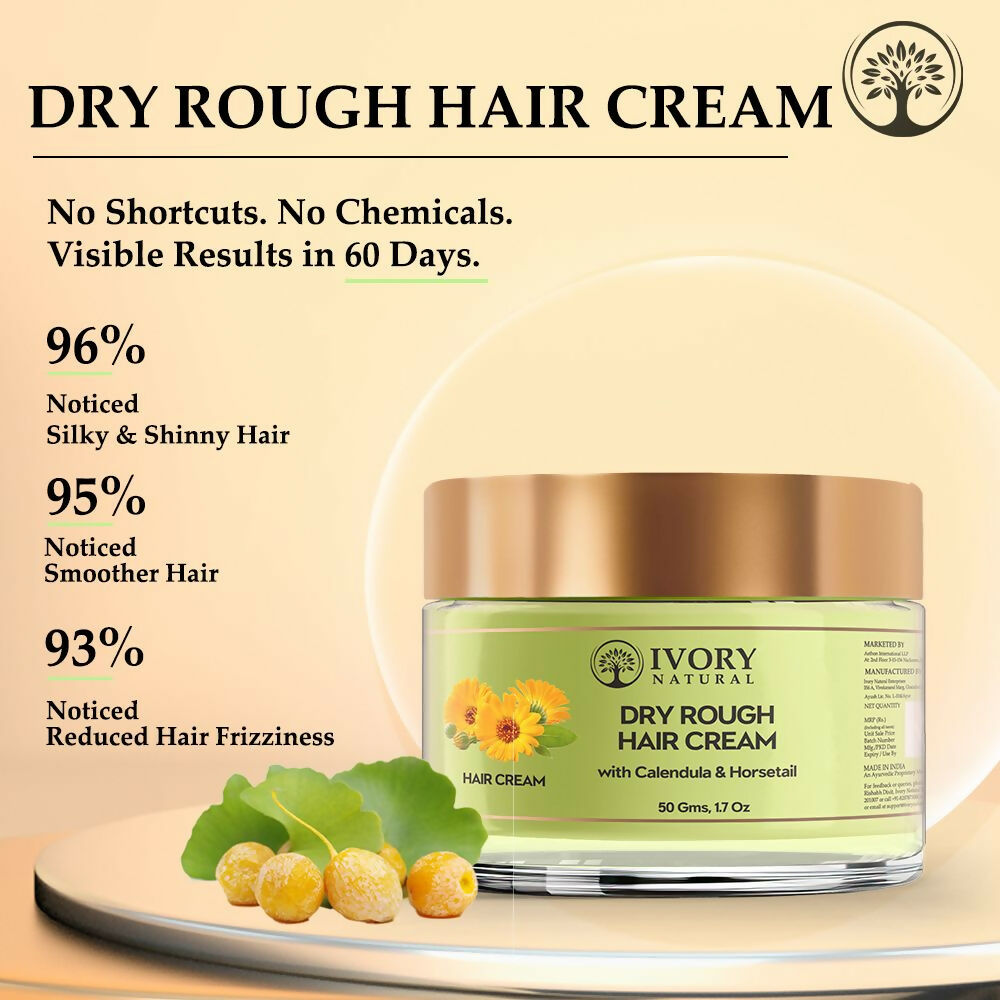 Ivory Natural Dry Frizzy Hair Cream - Detangles Hair, Manages Frizz And Scalp Dryness - Distacart