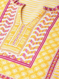 Thumbnail for AURELIA Women Yellow & Magenta Striped Maxi Dress