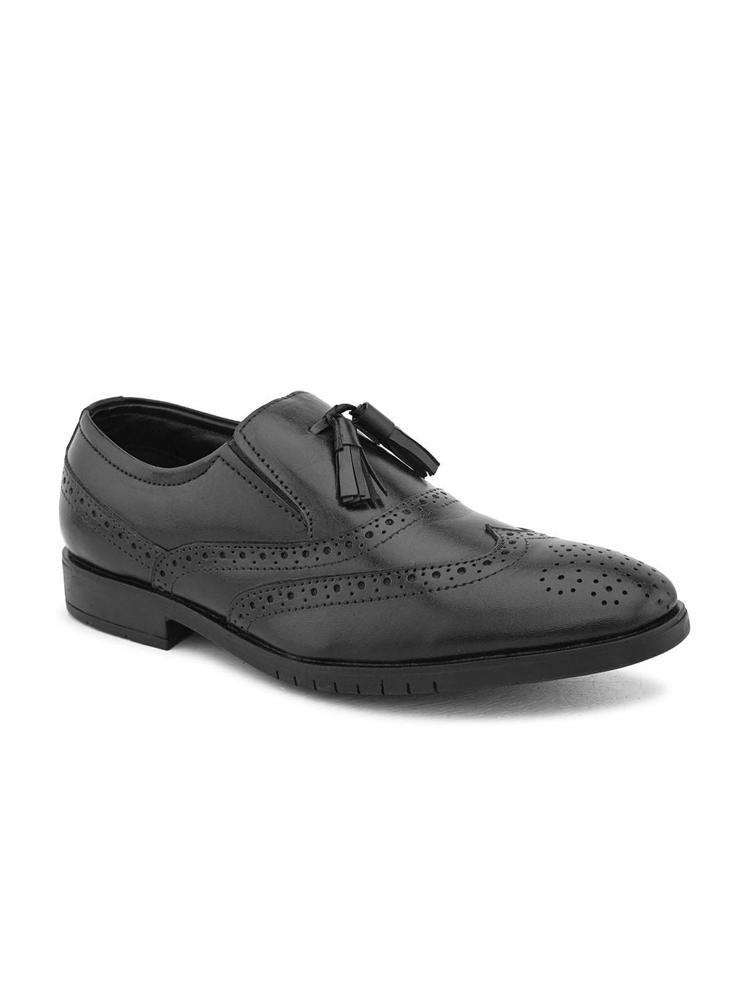 House of Pataudi Men Leather Formal Brogues Shoes