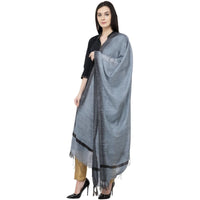 Thumbnail for A R Silk Black Temple border Regular Dupatta Color Gray Dupatta or Chunni