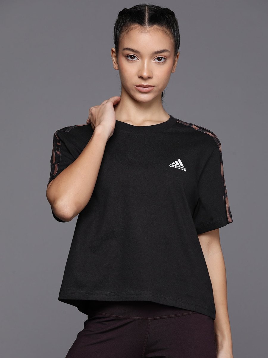 Adidas Women VIBAOP 3S CRO Oversized Pure Cotton T-shirt - Distacart