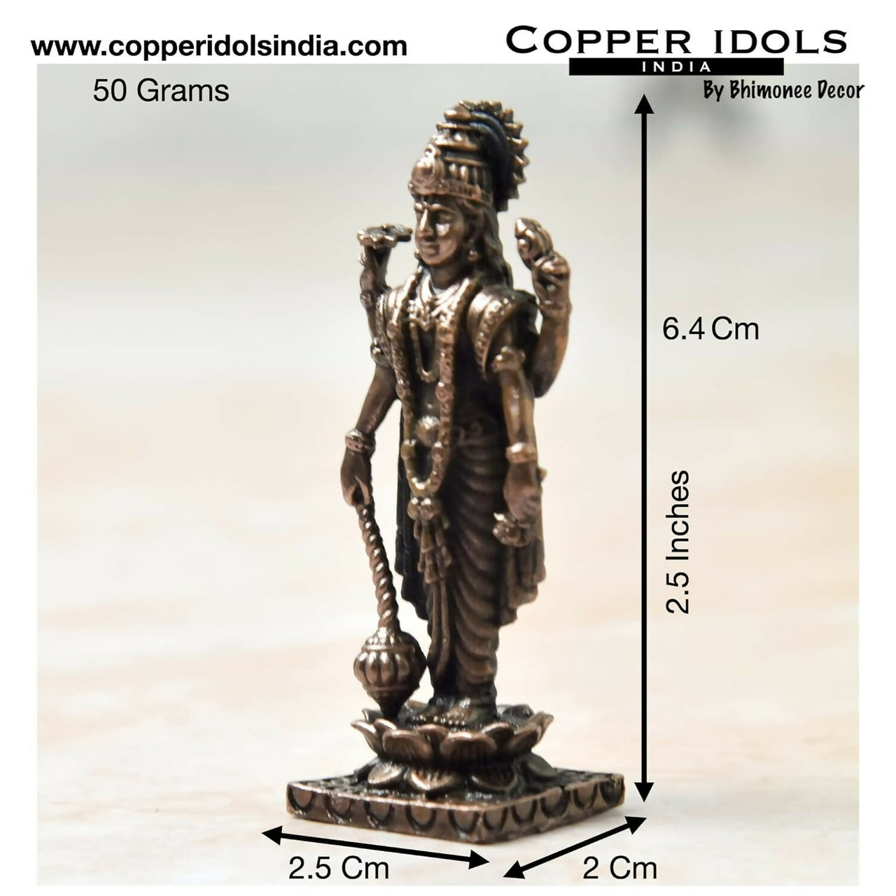 Buy Copper Idols India - By Bhimonee Decor , Copper Vishnu Idol Online ...