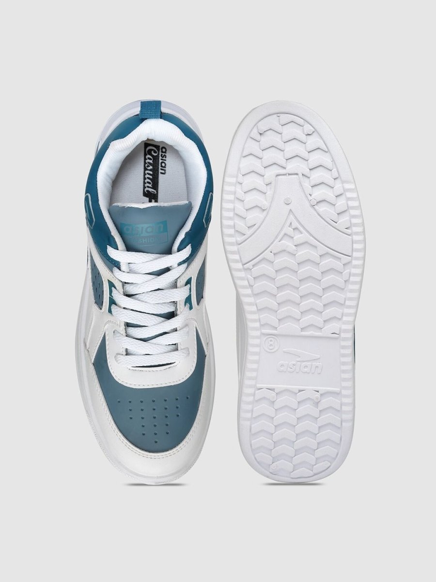 ASIAN Men White Colourblocked Memory Foam Insole Sneakers