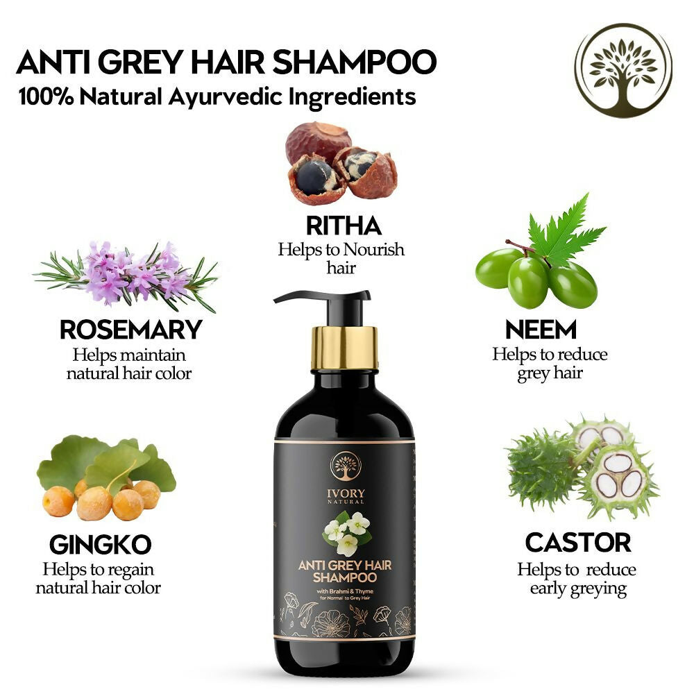 Ivory Natural Grey Hair Shampoo For Nature-Inspired Grey Coverage And Revitalization - Distacart