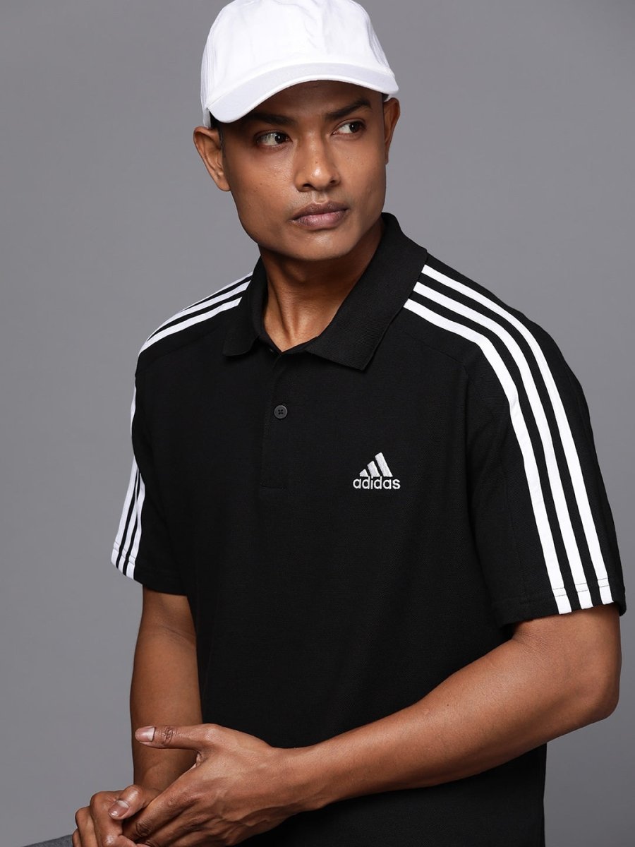 Adidas 3-Stripes Polo Collar Pure Cotton T-shirt - Distacart