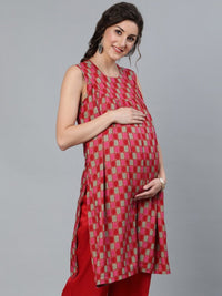 Thumbnail for Aks Checked Maternity Kurta - Distacart