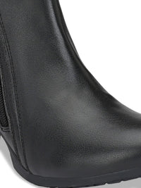 Thumbnail for Delize Women Black Textured Heeled Boots