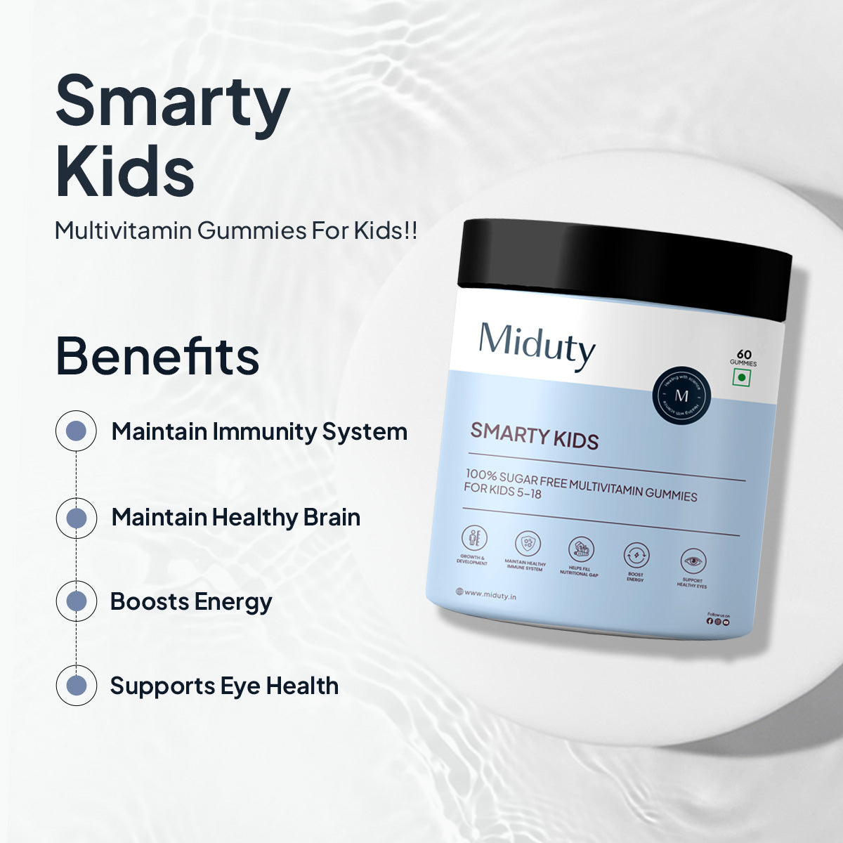 Miduty by Palak Notes Smarty Kids Multivitamin Gummies - Distacart