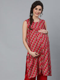 Thumbnail for Aks Checked Maternity Kurta - Distacart