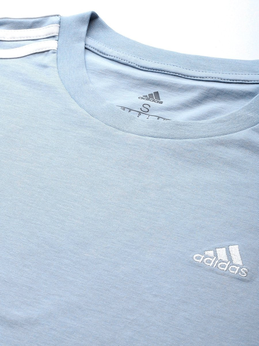 Adidas Essential 3-Striped Pure Cotton Slim Fit T-shirt - Distacart