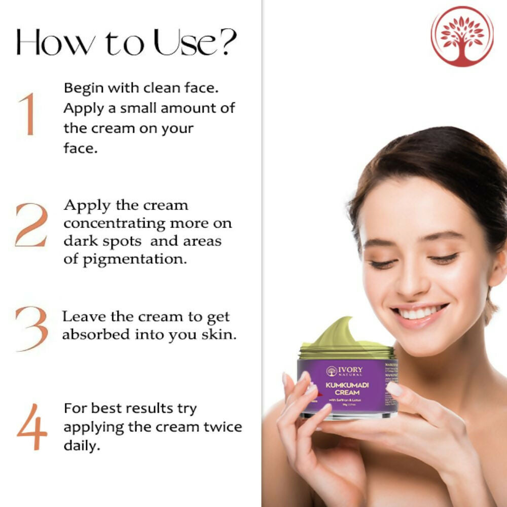 Ivory Natural Kumkumadi Night Cream For Skin For Skin Tone & Texture, Reduce Blemishes & Dark Spots