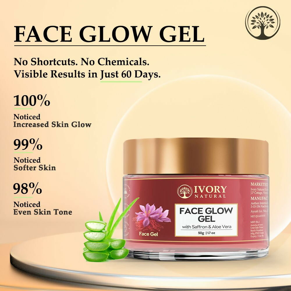 Ivory Natural Face Glow Gel For Instant Glow And Timeless Radiance, Achieve Glowing And Shiny Face - Distacart