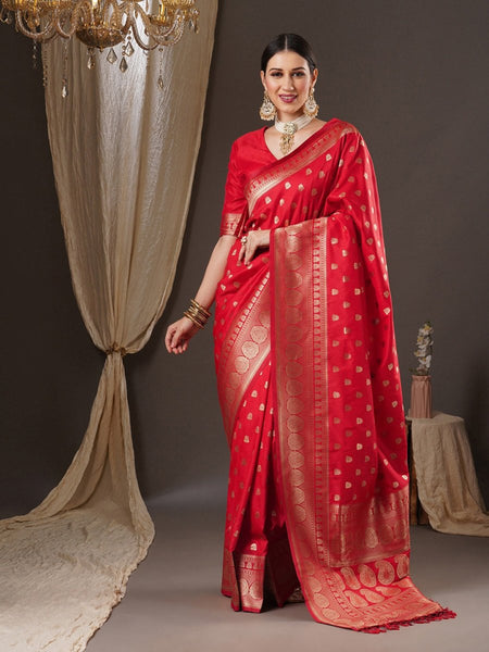 Anouk Floral Zari Banarasi Saree - Distacart