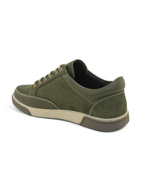 Thumbnail for Roadster The Lifestyle Co. Olive Green Men Lace Up Moisture Wicking Memory Foam Sneakers