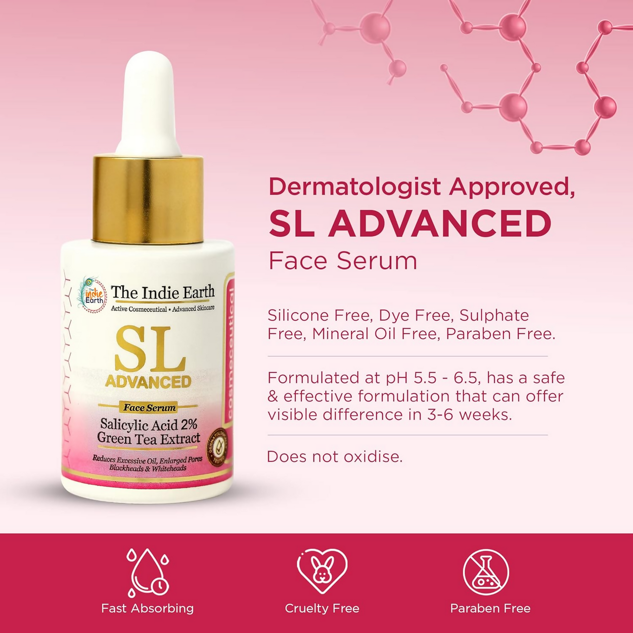 The Indie Earth SL Advanced Salicylic Acid 2% & Green Tea Extract Face Serum