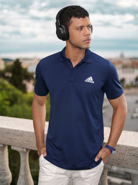 Thumbnail for Adidas Aeroready D2M Printed Polo Collar T-shirt - Distacart