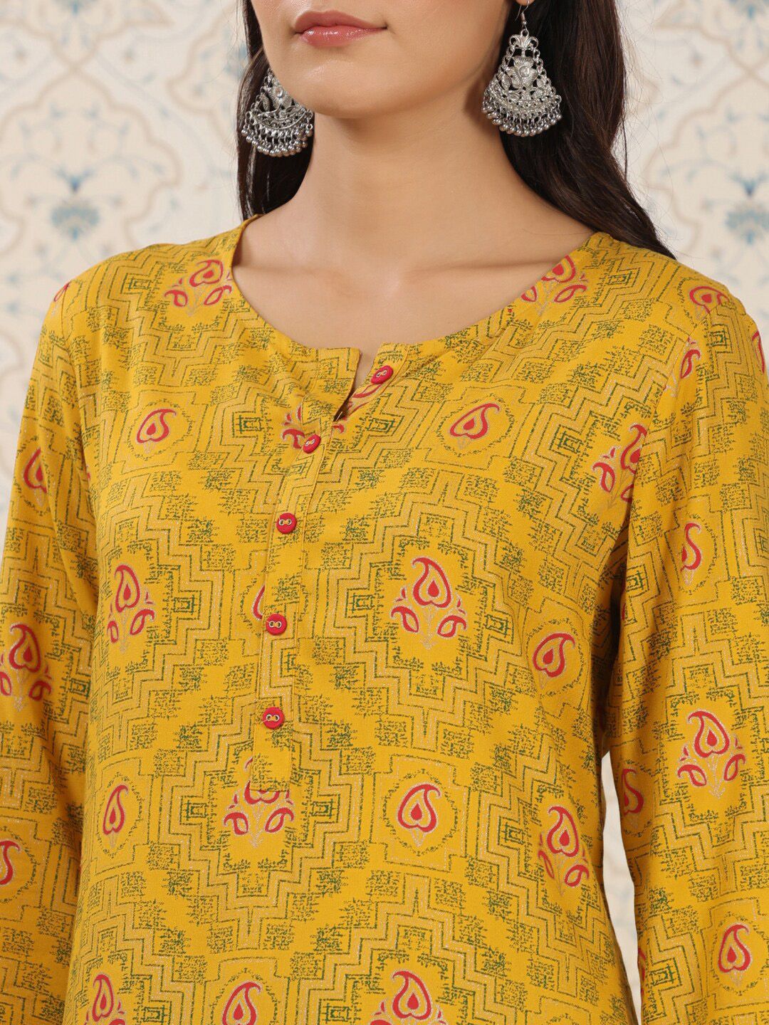 Ode by House of Pataudi Ethnic Motifs Printed Straight Kurta