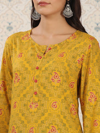 Thumbnail for Ode by House of Pataudi Ethnic Motifs Printed Straight Kurta